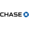 Chase Bank logo featuring the word “CHASE” in black capital letters and a blue geometric emblem on a transparent background.