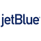 JetBlue logo with dark blue lowercase “jet” and uppercase “Blue” text on a transparent background.