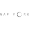 Nap York logo with minimalist black “NAP YORK” text, featuring a circular moon-shaped “O” in the word “YORK,” on a transparent background.